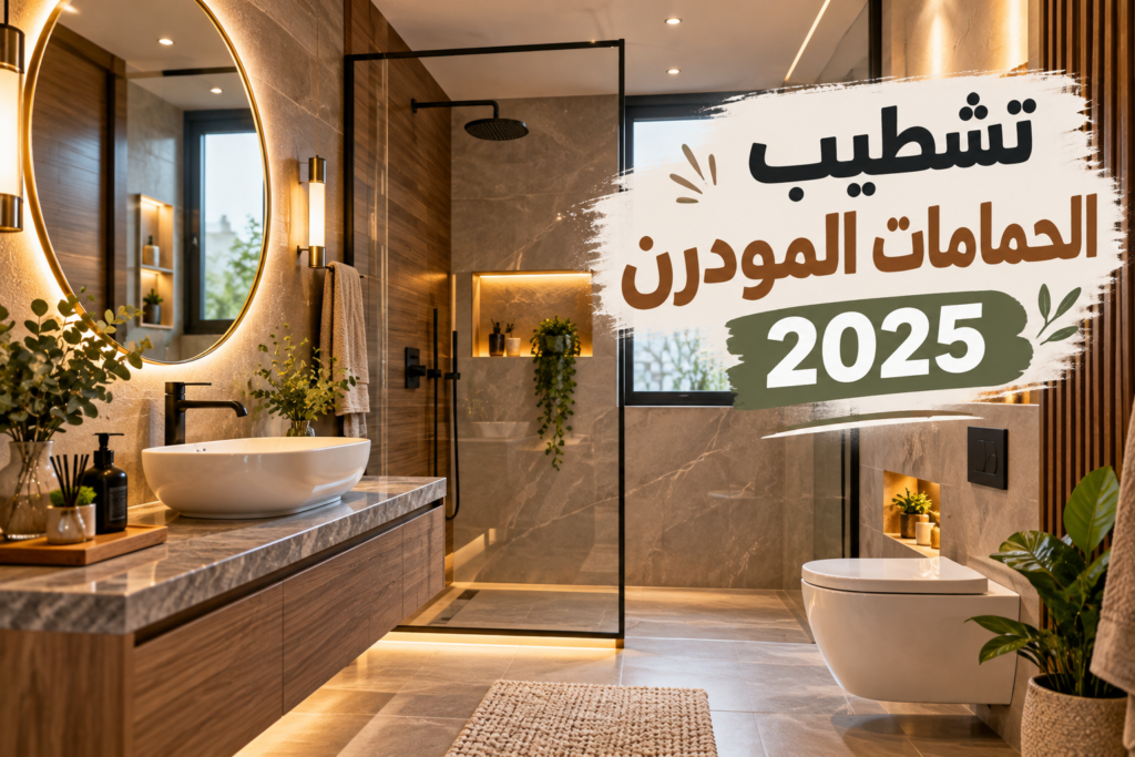 تشطيب الحمامات المودرن 2025 مع الجمع بين الأناقة والوظيفة | حمام مودرن فاخر بإضاءة دافئة | Decoroo Designs - Eng. Rasha Fikry | أفضل شركة ديكور و تشطيبات في مصر - م. رشا فكري