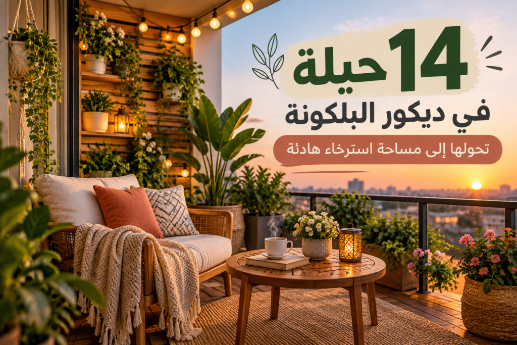 14 حيلة في ديكور البلكونة تحولها إلى مساحة استرخاء هادئة | شرفة دافئة عند الغروب | Decoroo Designs - Eng. Rasha Fikry | أفضل شركة ديكور و تشطيبات في مصر - م. رشا فكري